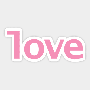 Love Minimal Typography Pink Text Sticker